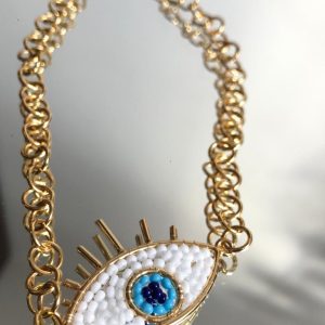 Choker Ojito Turco Bronce Baño de Oro 24K