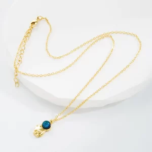 Cadenita Casco Azul y Estrella Cósmica