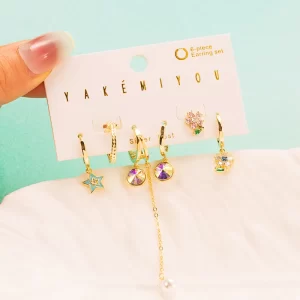 Set de Aretes Únicos en Dorado