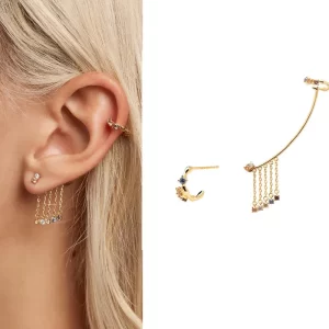 Earcuff Cadena de Cristales