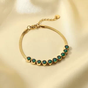 Tobillera Verde Esmeralda