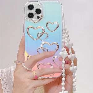 Forro Para Iphone 11 Corazones Plateados