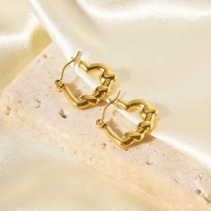 Candongas Corazón Entorchadas Doradas