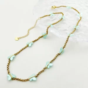 Collar Delicado Mariposas Verde Claro