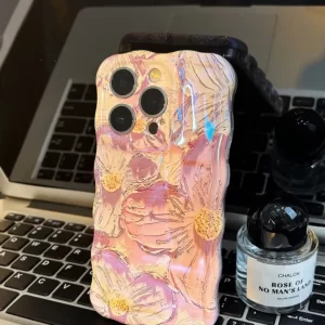 Forro Floral para iPhone 12 Morado