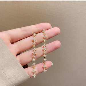 Aretes Largos Brillo Estelar