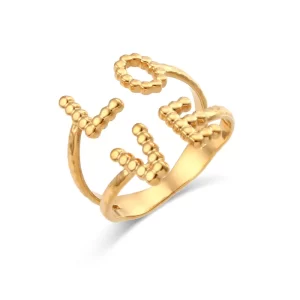 Anillo Ajustable Amor Dorado