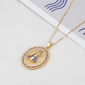 Collar Virgen Resplandeciente Azul