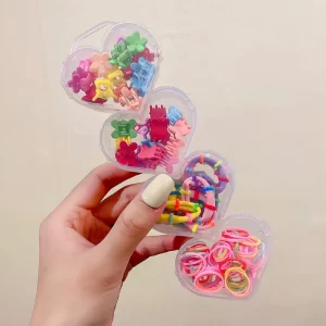 Set de Adornos Capilares: Mini Moñas y Clips en Múltiples Colores