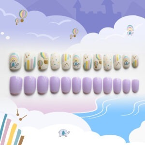 Uñas adhesivas Lila Niñas x24