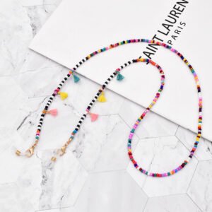 Cadena Gafas Borlas de colores